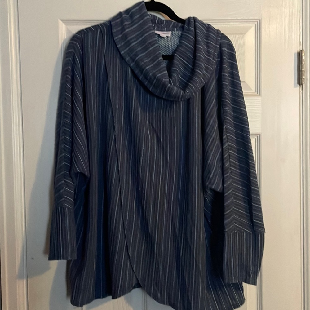 Long sleeved  Kristen . Cowl neck . .68% poly 29 rayon 3% spandex